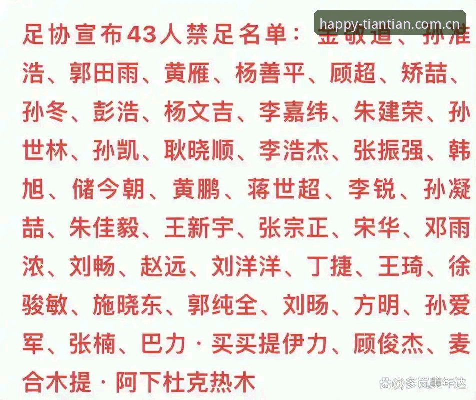 天天娱乐平台新闻解读实用指南：足协第三批禁足名单背后的中国足球乱象分析